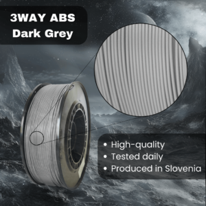 3WAY ABS Pro filament is a high quality material for 3D printers. Filaments are tested daily on several 3D printers. They were produced in the EU in Slovenia.