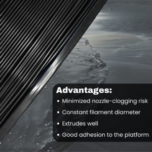 3WAY ASA Pro filament is a high quality material for 3D printers. Some of the advantages are minimized nozzle-clogging risk and constant filament diameter. They also extrude well and have good adhesion to the platform.