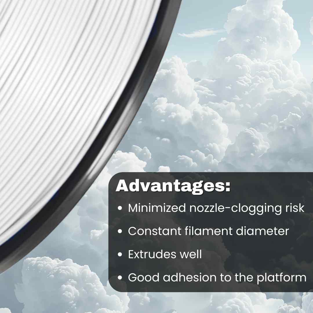 3WAY ASA Pro filament is a high quality material for 3D printers. Some of the advantages are minimized nozzle-clogging risk and constant filament diameter. They also extrude well and have good adhesion to the platform.