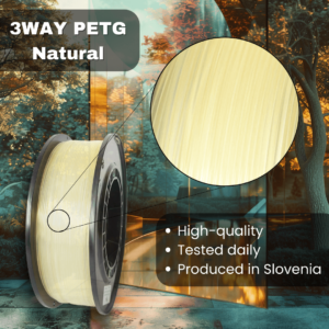 3WAY PETG Pro filament is a high quality material for 3D printers. Filaments are tested daily on several 3D printers. They were produced in the EU in Slovenia.