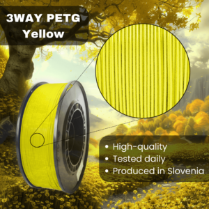 3WAY PETG Pro filament is a high quality material for 3D printers. Filaments are tested daily on several 3D printers. They were produced in the EU in Slovenia.