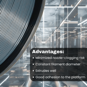 3WAY PETG Pro filament is a high quality material for 3D printers. Some of the advantages are minimized nozzle-clogging risk and constant filament diameter. They also extrude well and have good adhesion to the platform.