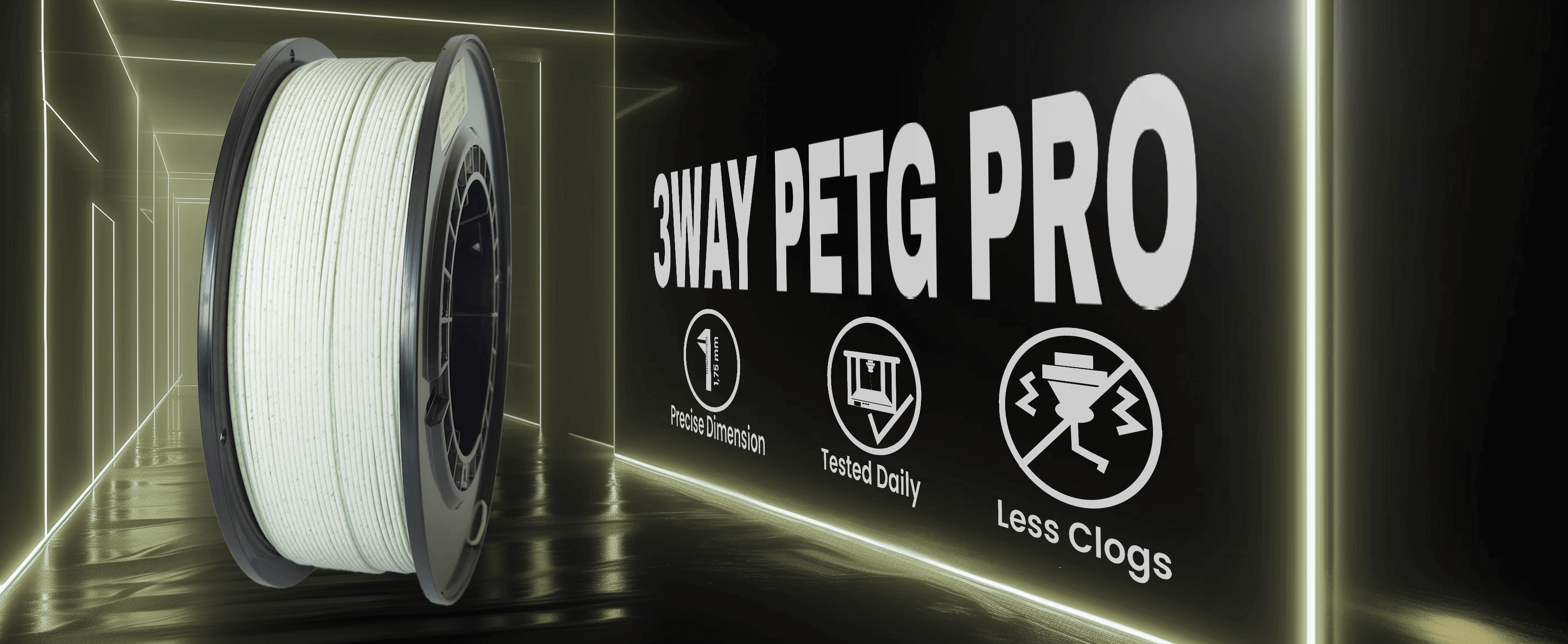 3WAY PETG Pro filament is a high quality material for 3D printers. Filaments are tested daily on several 3D printers. Each filament has precise dimension and are created for less clogs issues.