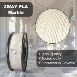 3WAY PLA Pro filament is a high quality material for 3D printers. Filaments are tested daily on several 3D printers. They were produced in the EU in Slovenia.
