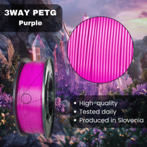 3WAY PETG Pro filament is a high quality material for 3D printers. Filaments are tested daily on several 3D printers. They were produced in the EU in Slovenia.