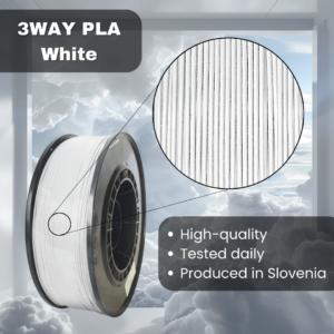 3WAY PLA Pro filament is a high quality material for 3D printers. Filaments are tested daily on several 3D printers. They were produced in the EU in Slovenia.