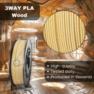 3WAY PLA Pro filament is a high quality material for 3D printers. Filaments are tested daily on several 3D printers. They were produced in the EU in Slovenia.