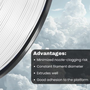 3WAY PLA Pro filament is a high quality material for 3D printers. Some of the advantages are minimized nozzle-clogging risk and constant filament diameter. They also extrude well and have good adhesion to the platform.