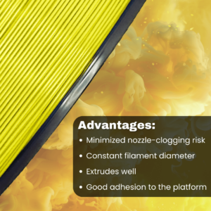 3WAY PLA Pro filament is a high quality material for 3D printers. Some of the advantages are minimized nozzle-clogging risk and constant filament diameter. They also extrude well and have good adhesion to the platform.