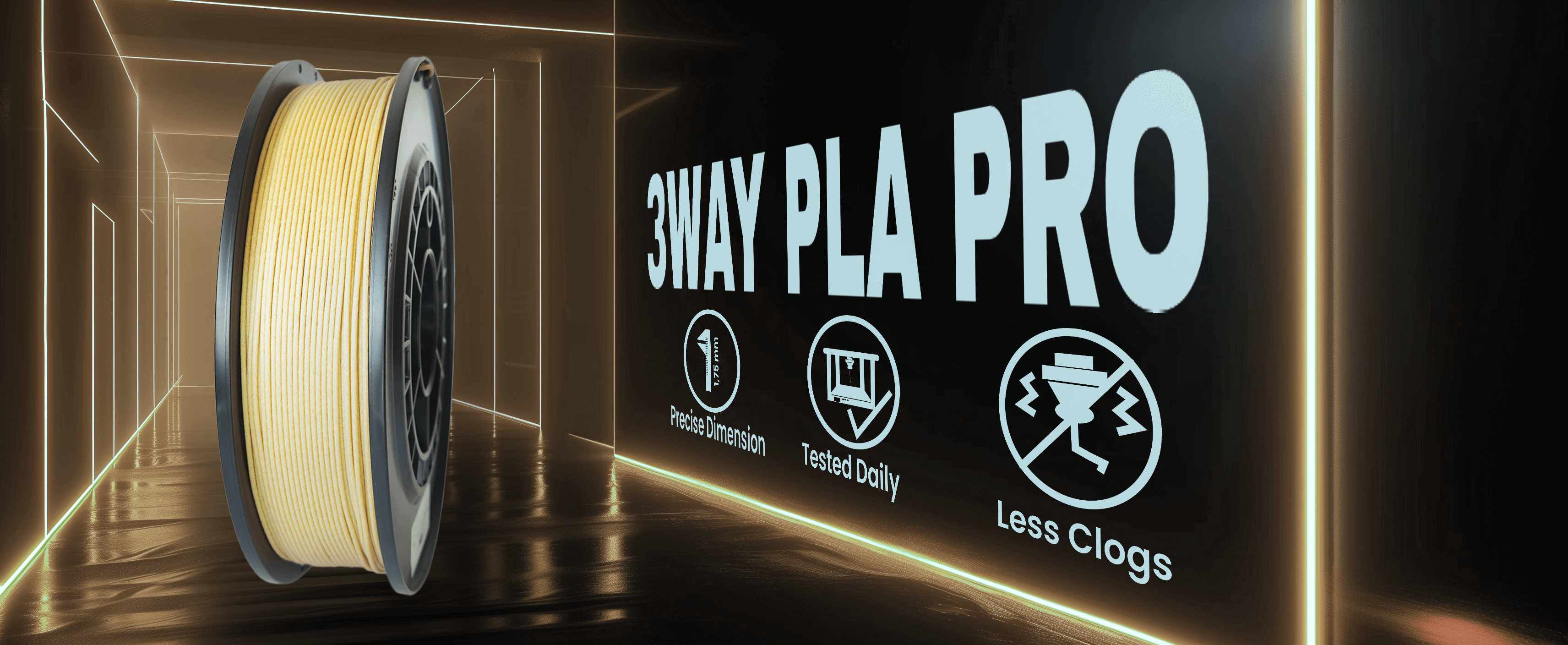 3WAY PLA Pro filament is a high quality material for 3D printers. Filaments are tested daily on several 3D printers. Each filament has precise dimension and are created for less clogs issues.