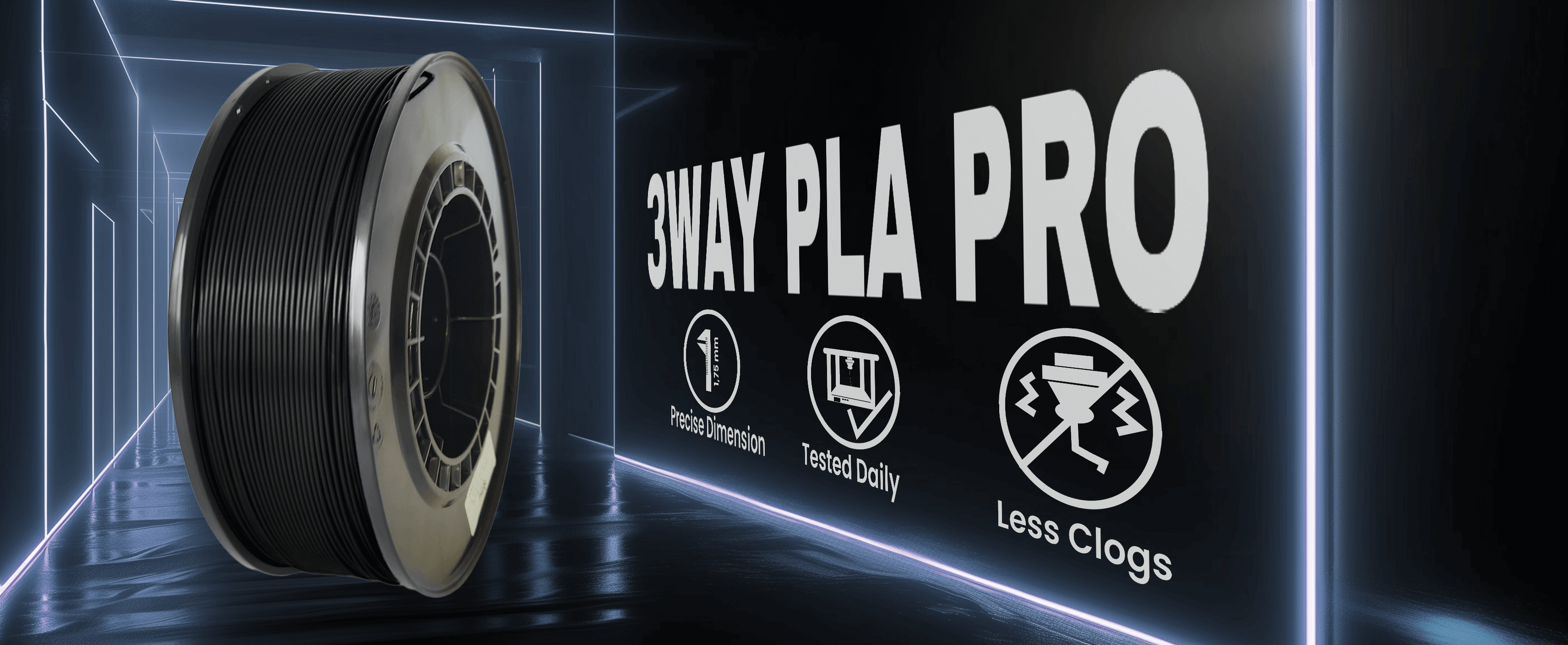 3WAY PLA Pro filament is a high quality material for 3D printers. Filaments are tested daily on several 3D printers. Each filament has precise dimension and are created for less clogs issues.