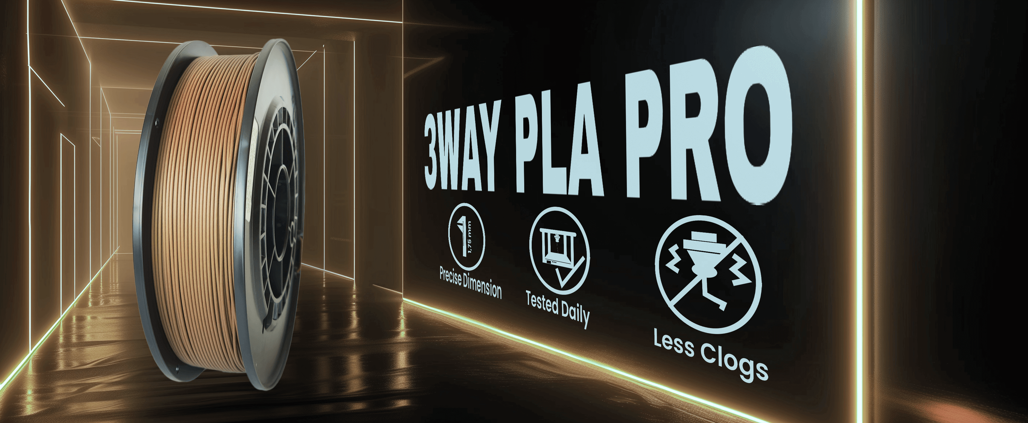 3WAY PLA Pro filament is a high quality material for 3D printers. Filaments are tested daily on several 3D printers. Each filament has precise dimension and are created for less clogs issues.