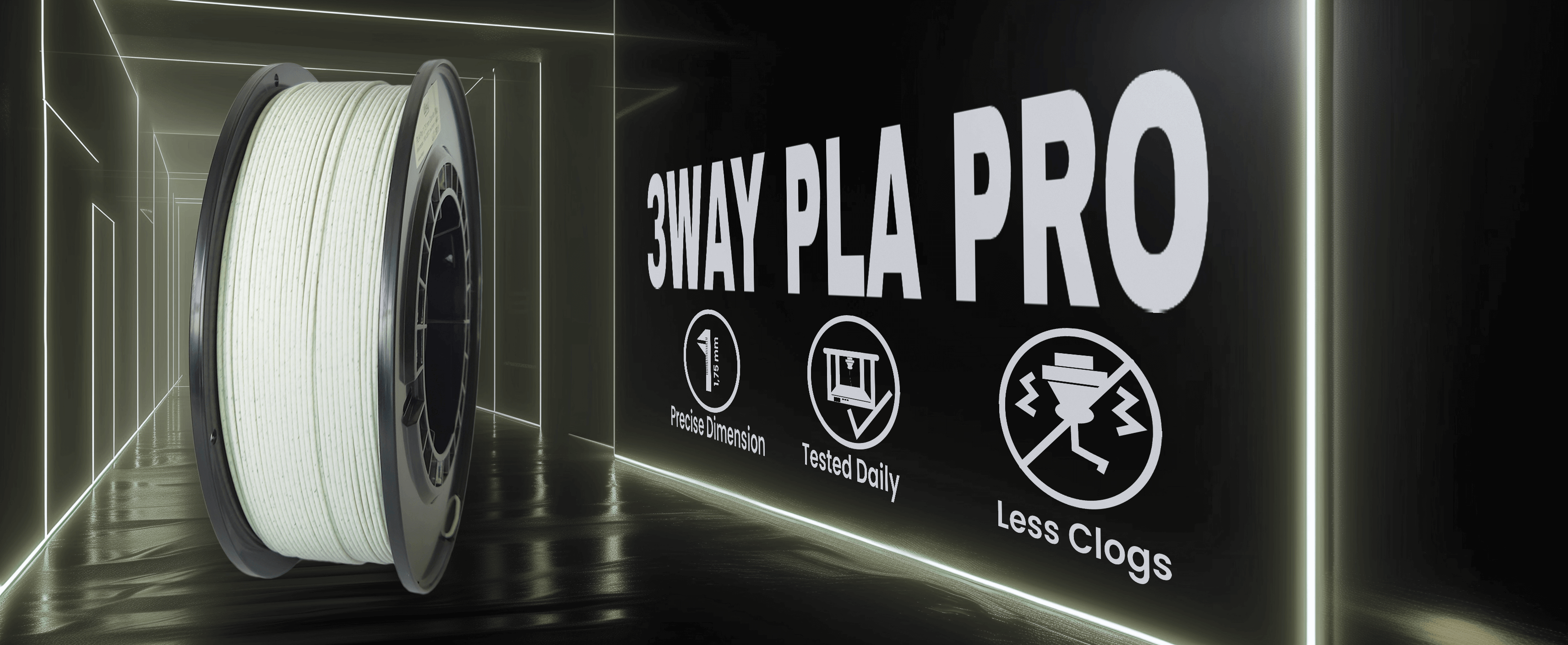 3WAY PLA Pro filament is a high quality material for 3D printers. Filaments are tested daily on several 3D printers. Each filament has precise dimension and are created for less clogs issues.