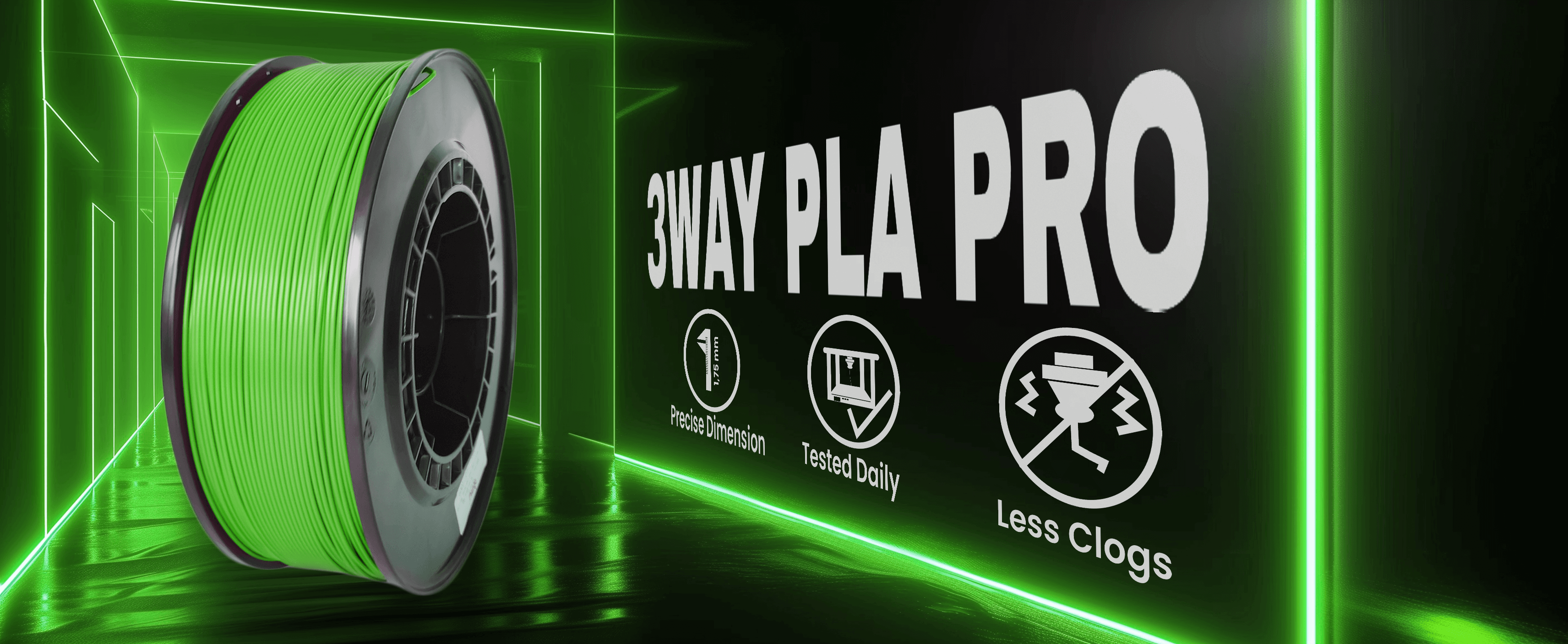 3WAY PLA Pro filament is a high quality material for 3D printers. Filaments are tested daily on several 3D printers. Each filament has precise dimension and are created for less clogs issues.