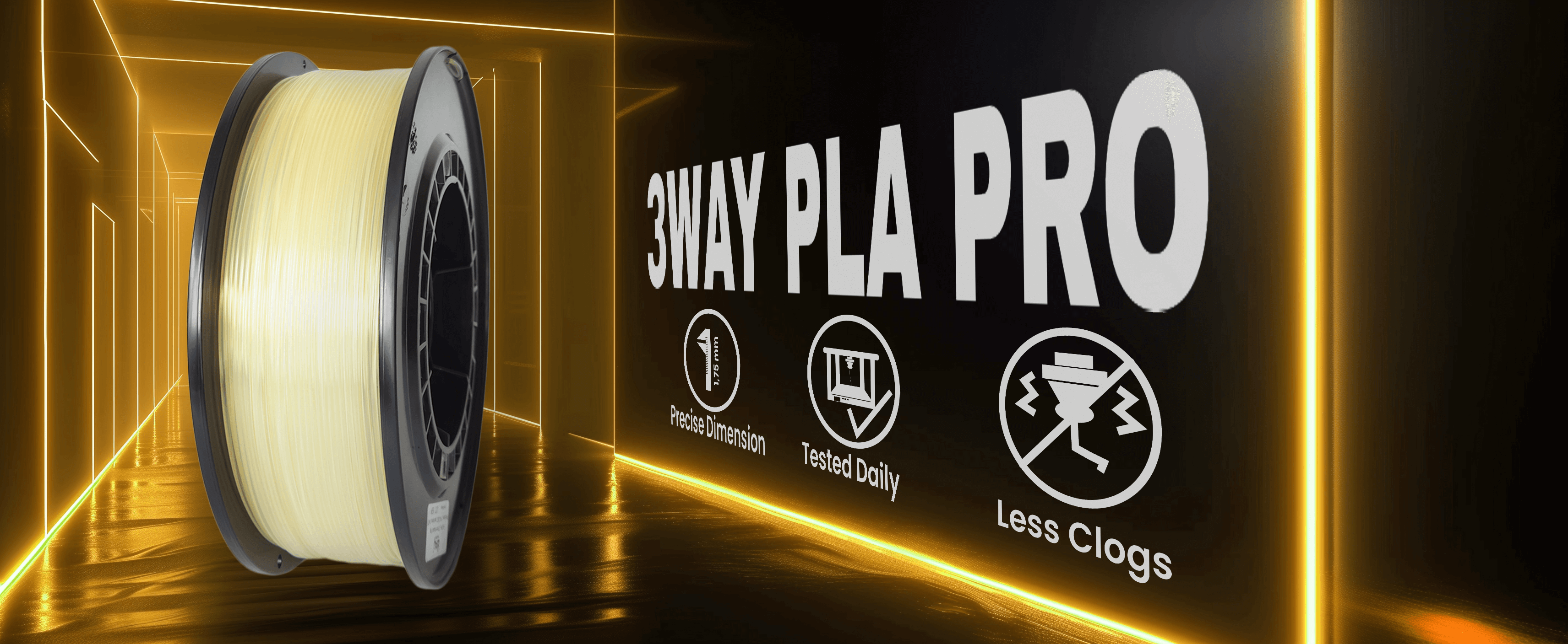 3WAY PLA Pro filament is a high quality material for 3D printers. Filaments are tested daily on several 3D printers. Each filament has precise dimension and are created for less clogs issues.