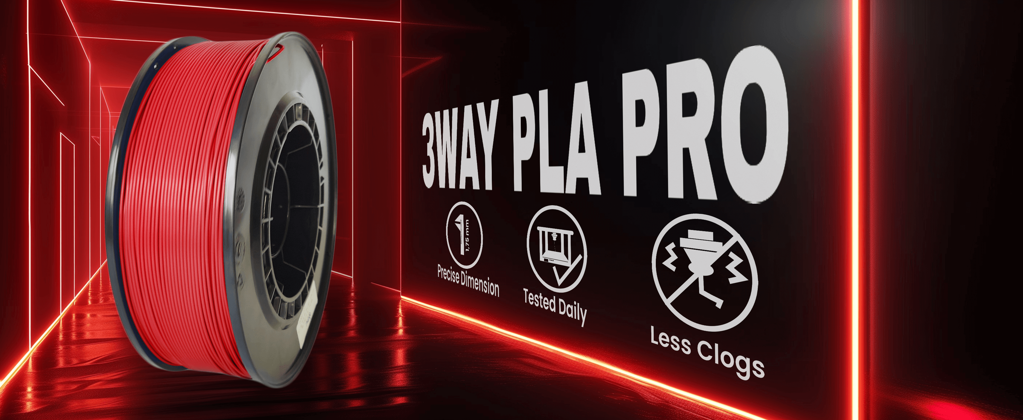 3WAY PLA Pro filament is a high quality material for 3D printers. Filaments are tested daily on several 3D printers. Each filament has precise dimension and are created for less clogs issues.