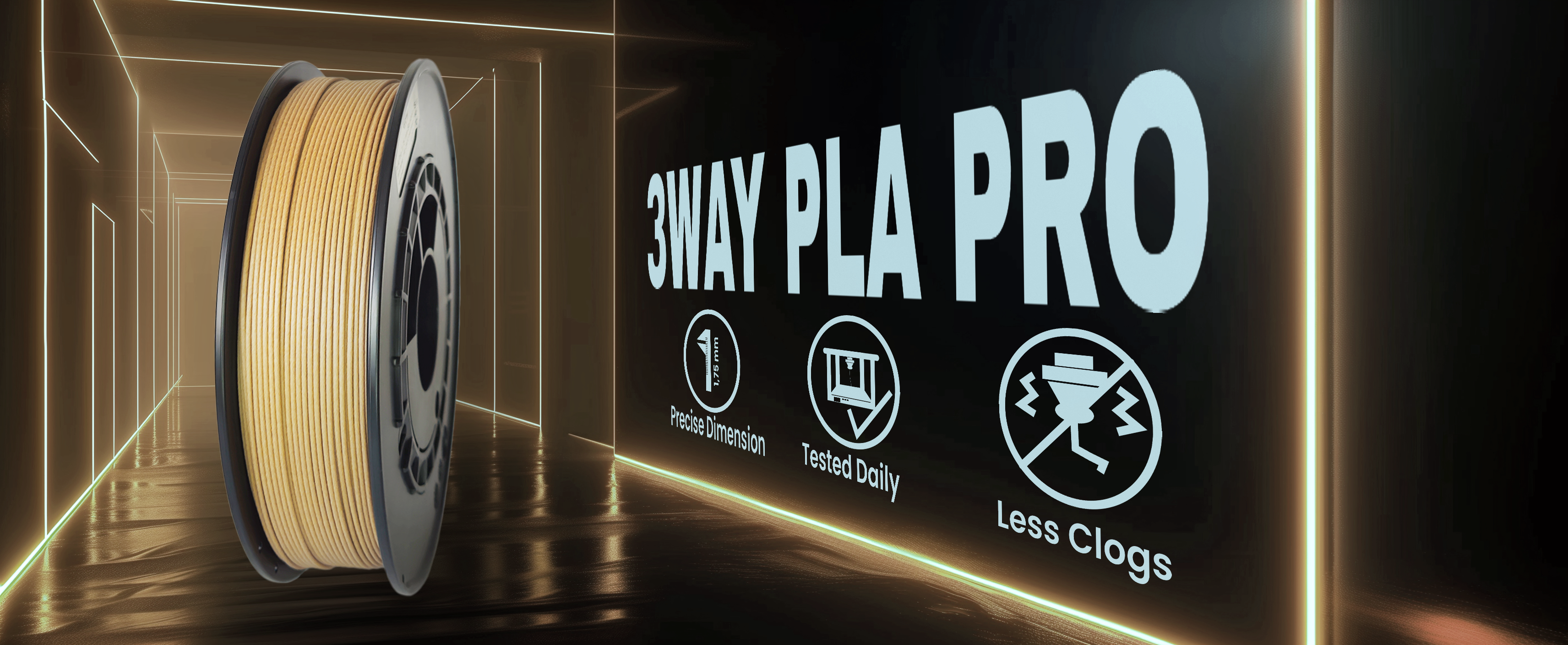 3WAY PLA Pro filament is a high quality material for 3D printers. Filaments are tested daily on several 3D printers. Each filament has precise dimension and are created for less clogs issues.