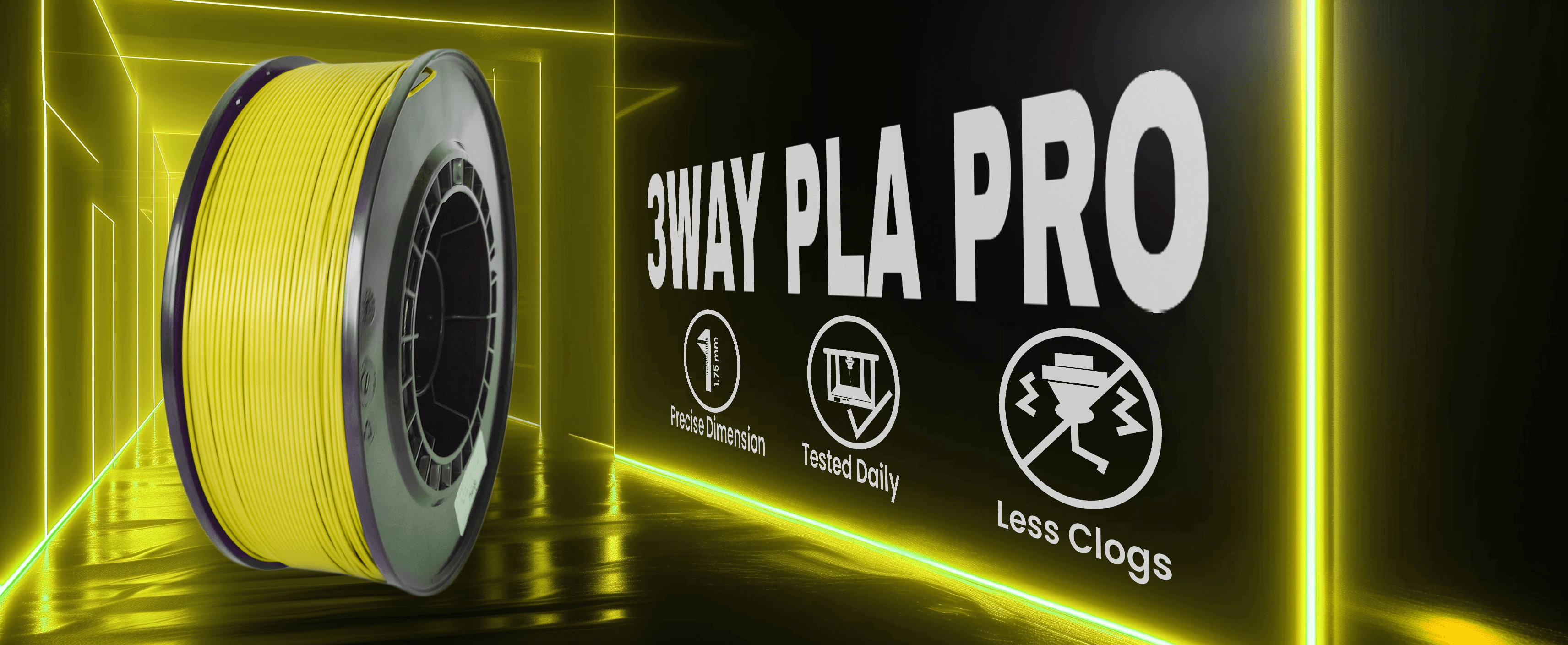 3WAY PLA Pro filament is a high quality material for 3D printers. Filaments are tested daily on several 3D printers. Each filament has precise dimension and are created for less clogs issues.