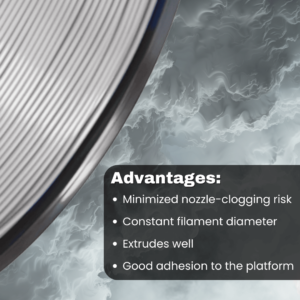 3WAY PLA Pro filament is a high quality material for 3D printers. Some of the advantages are minimized nozzle-clogging risk and constant filament diameter. They also extrude well and have good adhesion to the platform.